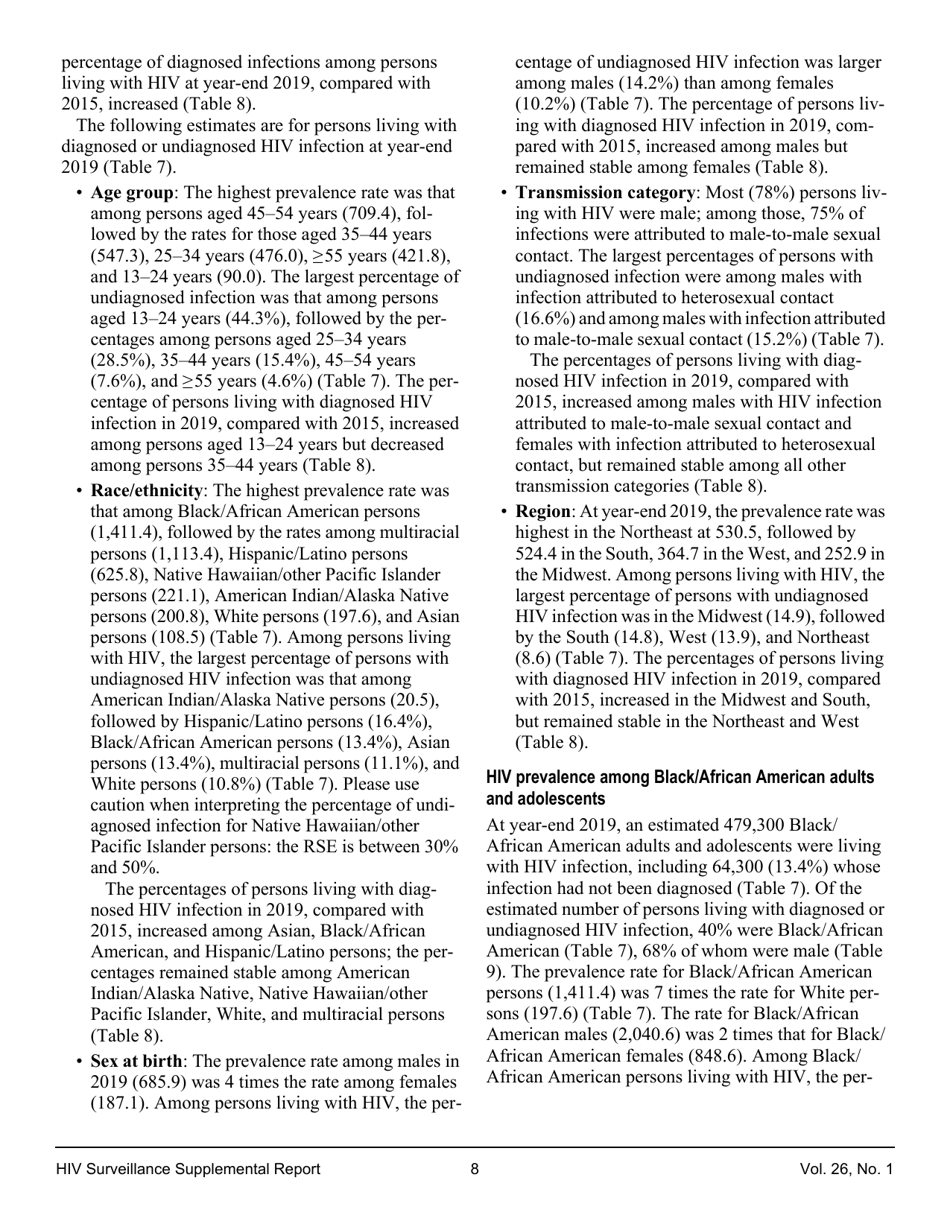 Estimated HIV Incidence in the United States, 20152019, Page 8