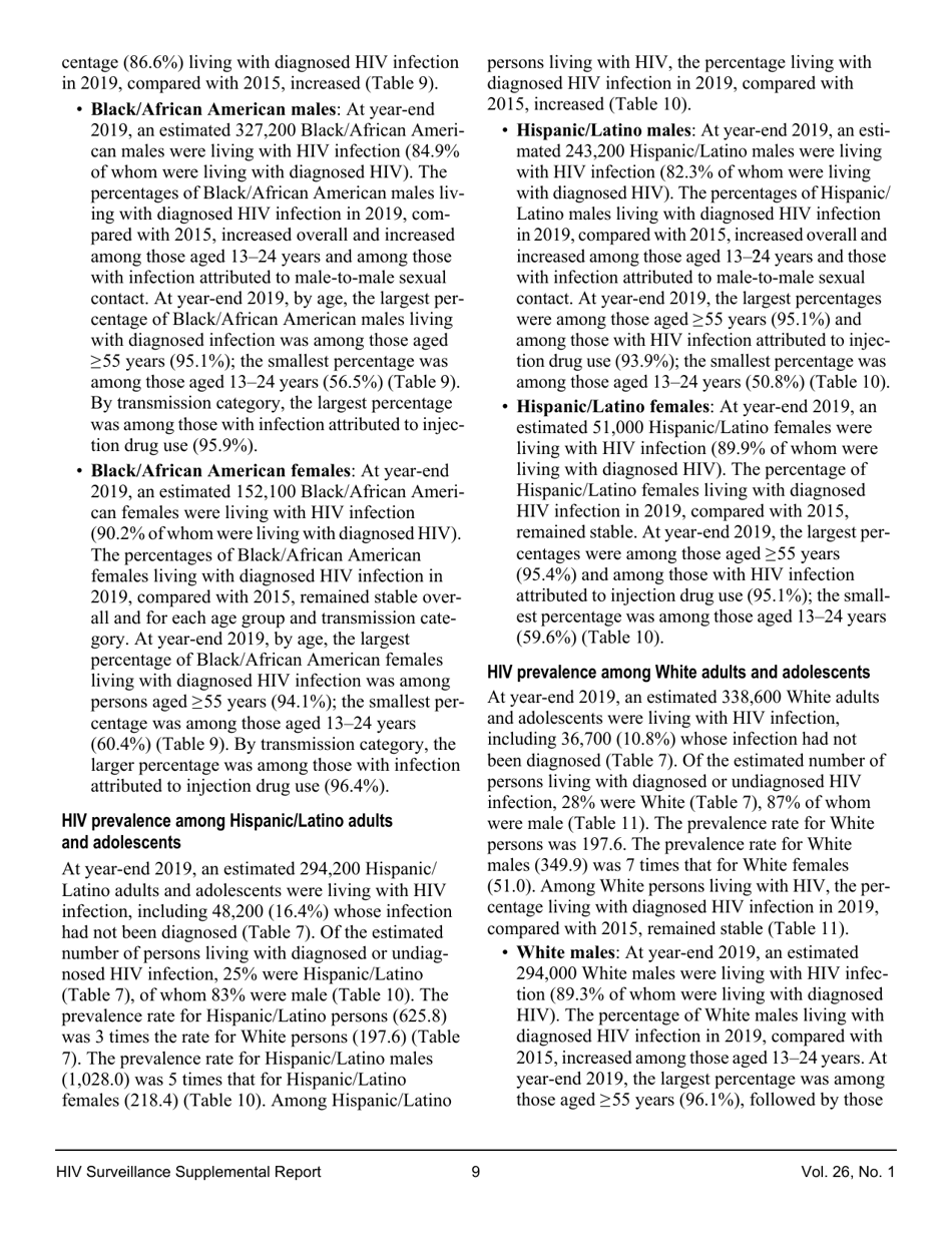Estimated HIV Incidence in the United States, 20152019, Page 9