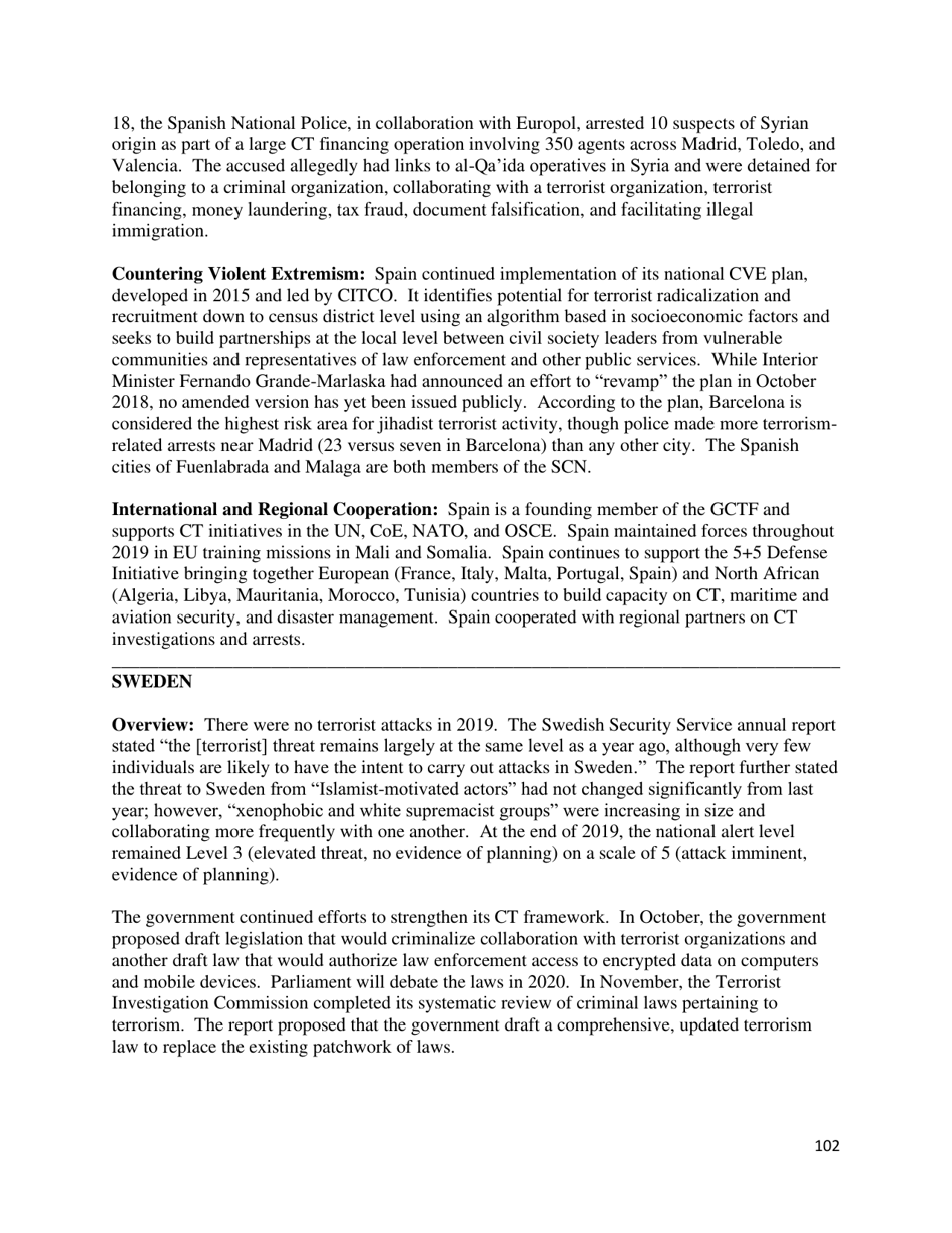 Country Reports on Terrorism, Page 103