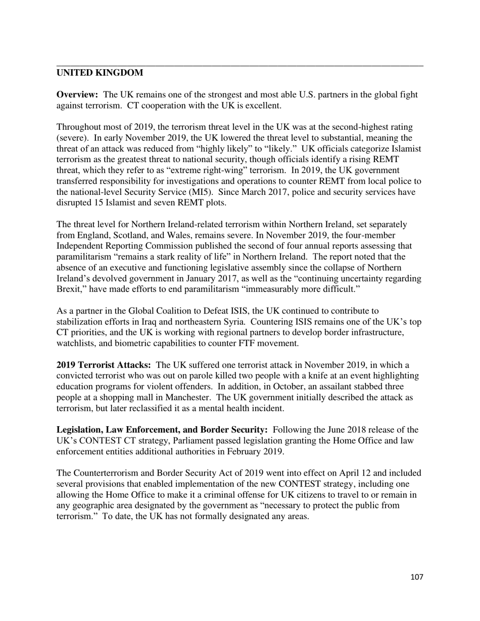 Country Reports on Terrorism, Page 108