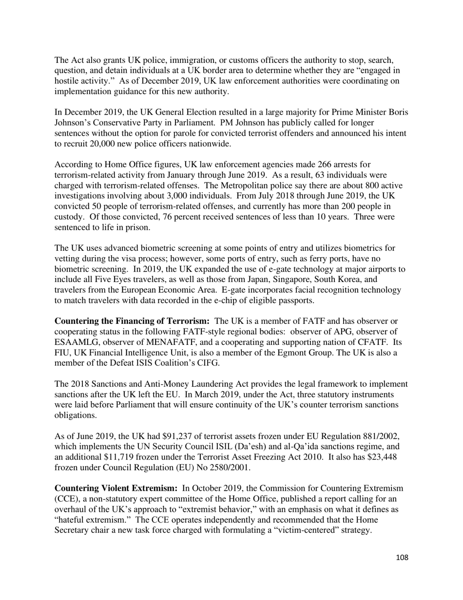 Country Reports on Terrorism, Page 109