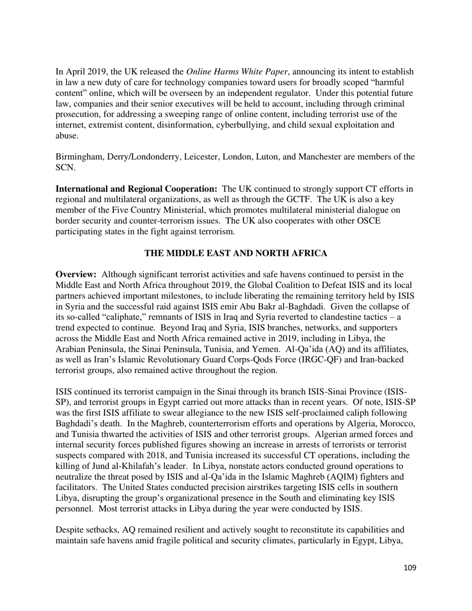 Country Reports on Terrorism, Page 110