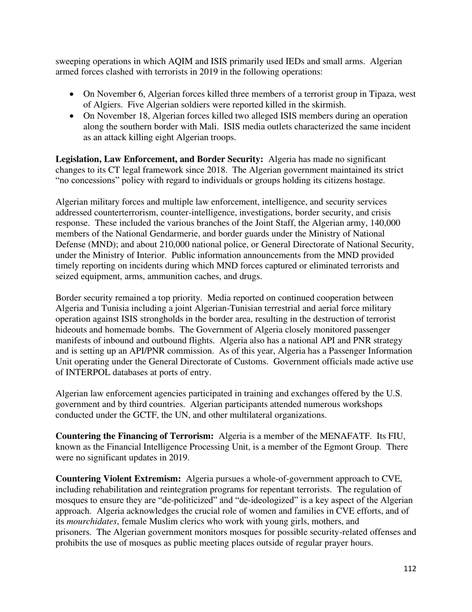 Country Reports on Terrorism, Page 113