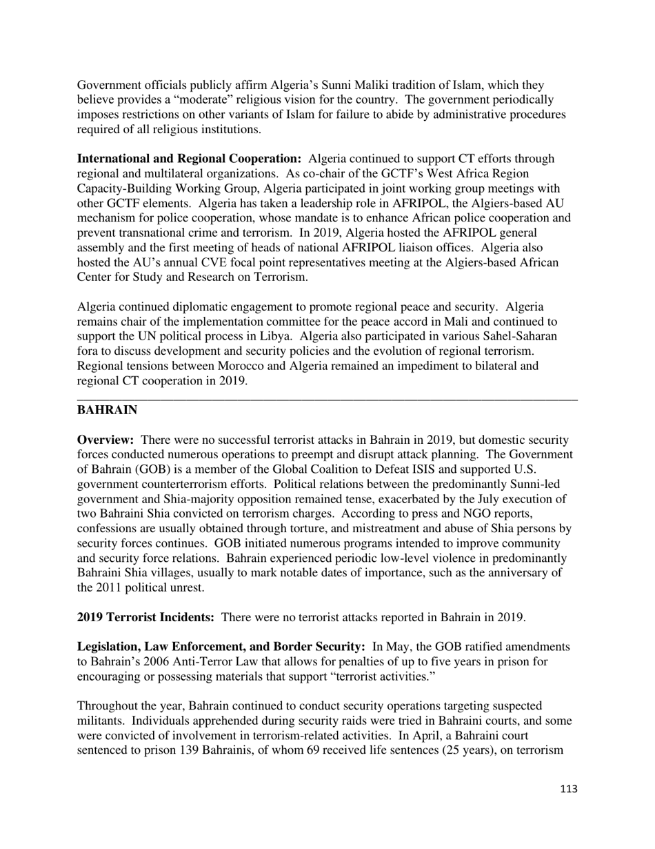 Country Reports on Terrorism, Page 114
