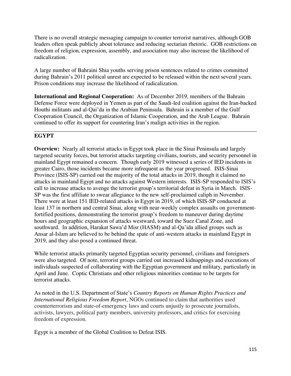 Country Reports on Terrorism, Page 116