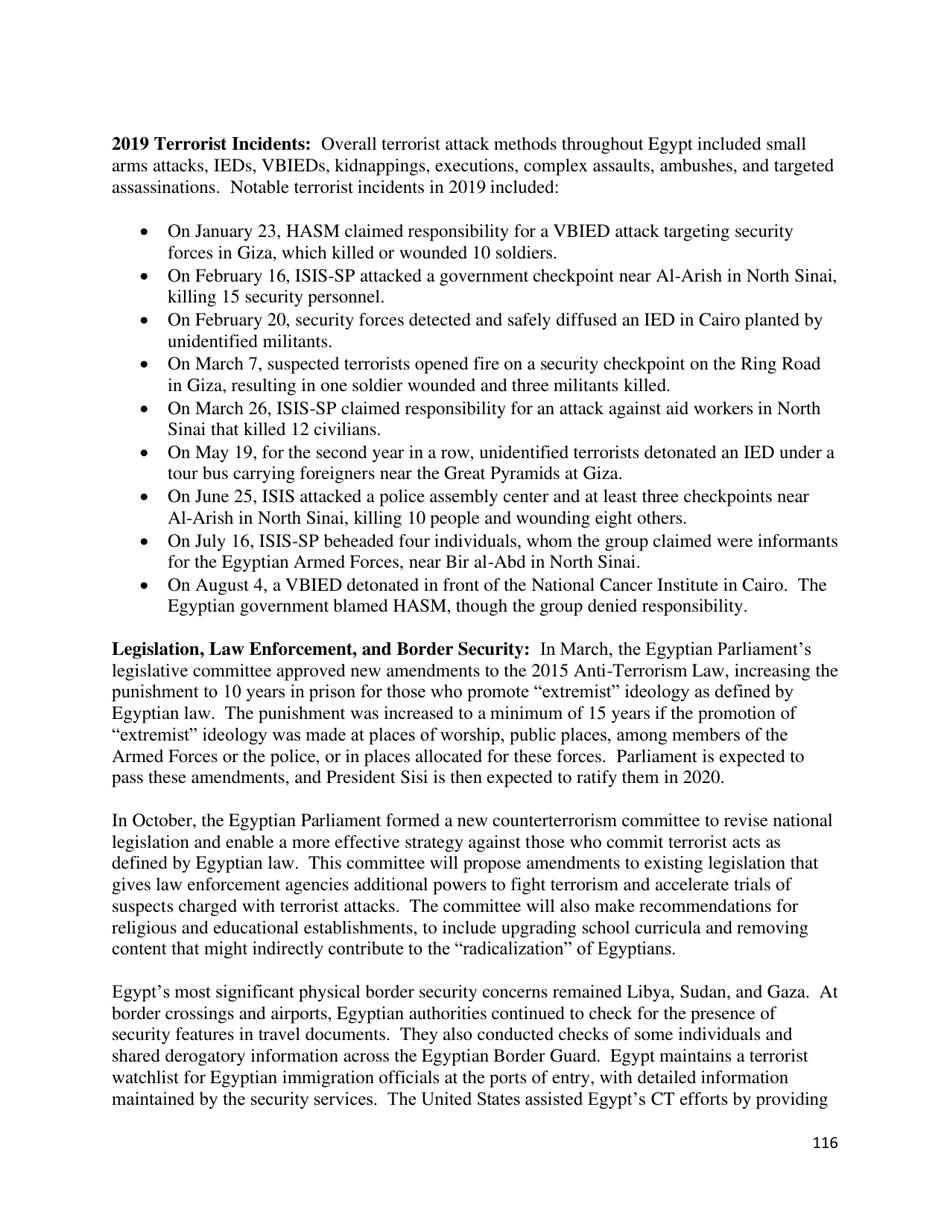 Country Reports on Terrorism, Page 117