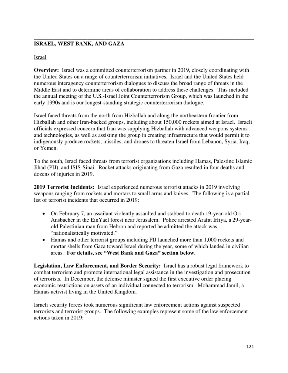 Country Reports on Terrorism, Page 122
