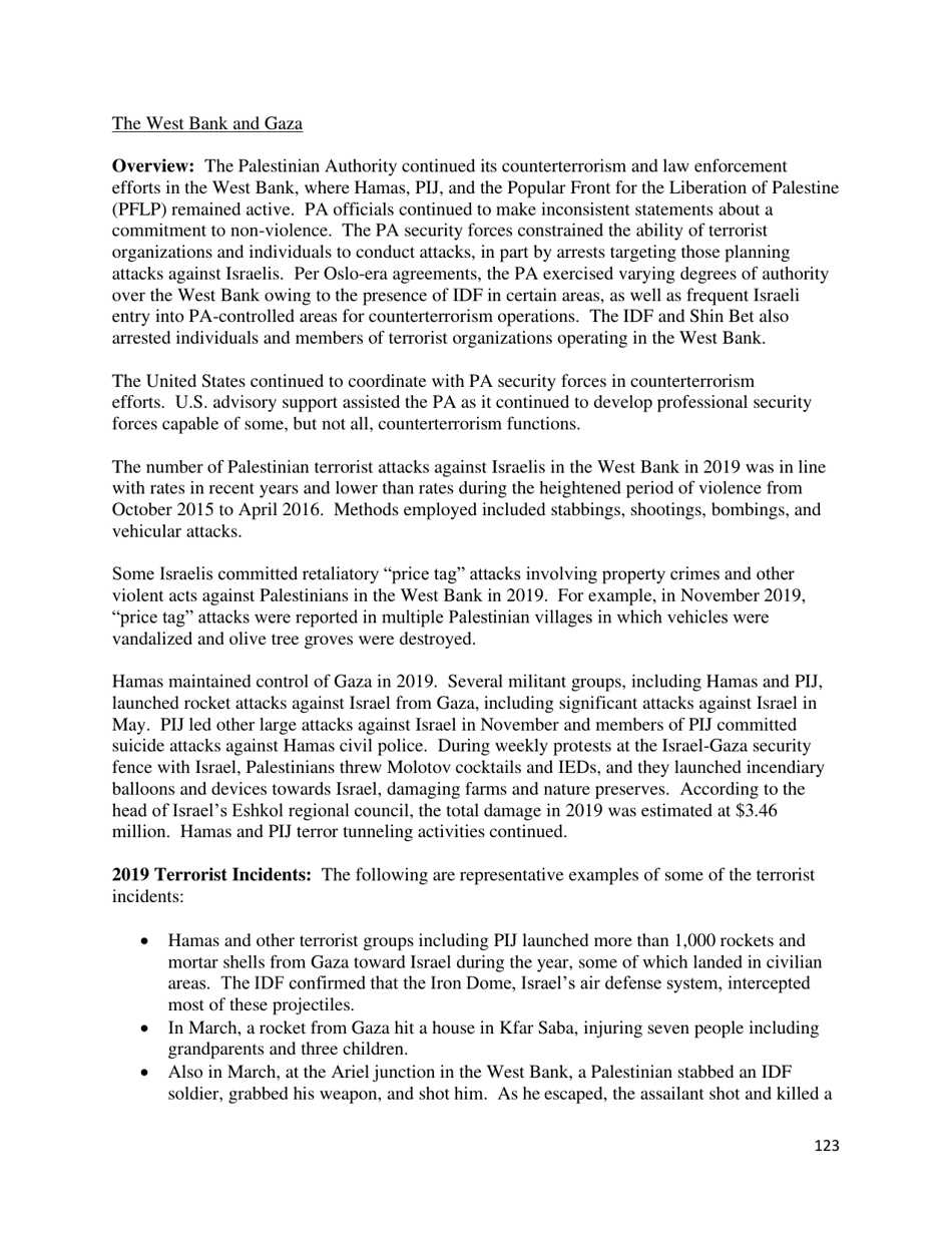 Country Reports on Terrorism, Page 124