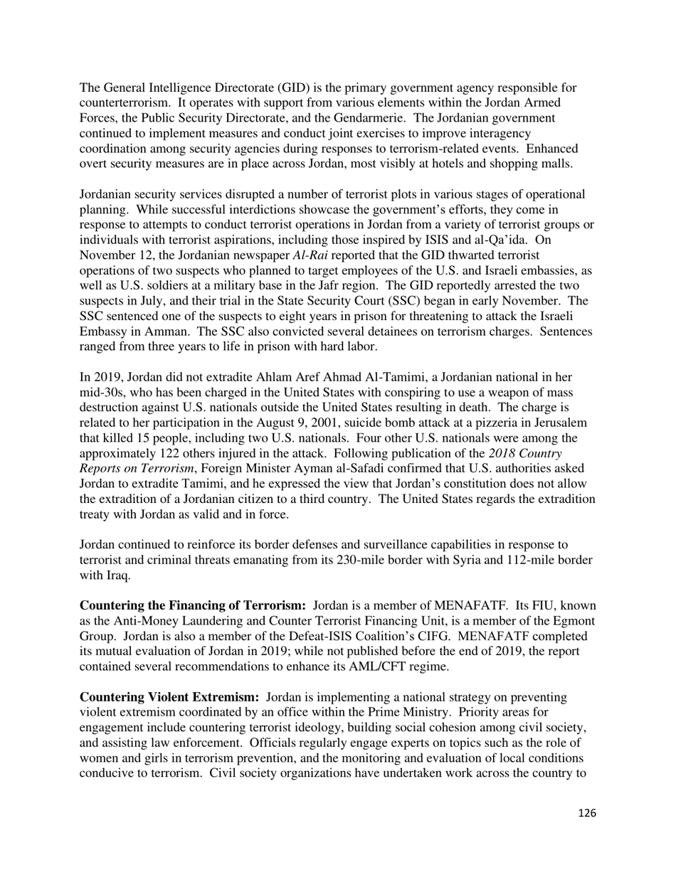 Country Reports on Terrorism, Page 127