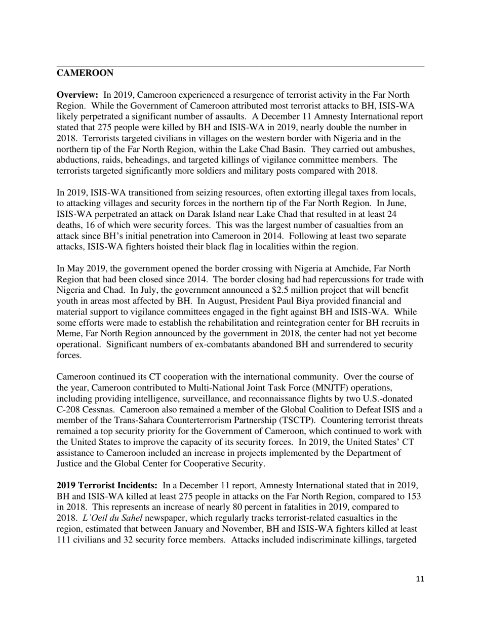 Country Reports on Terrorism, Page 12