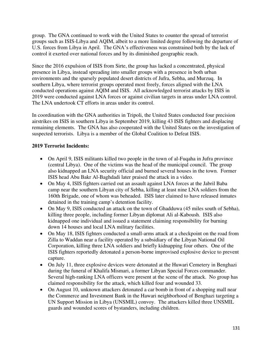 Country Reports on Terrorism, Page 132