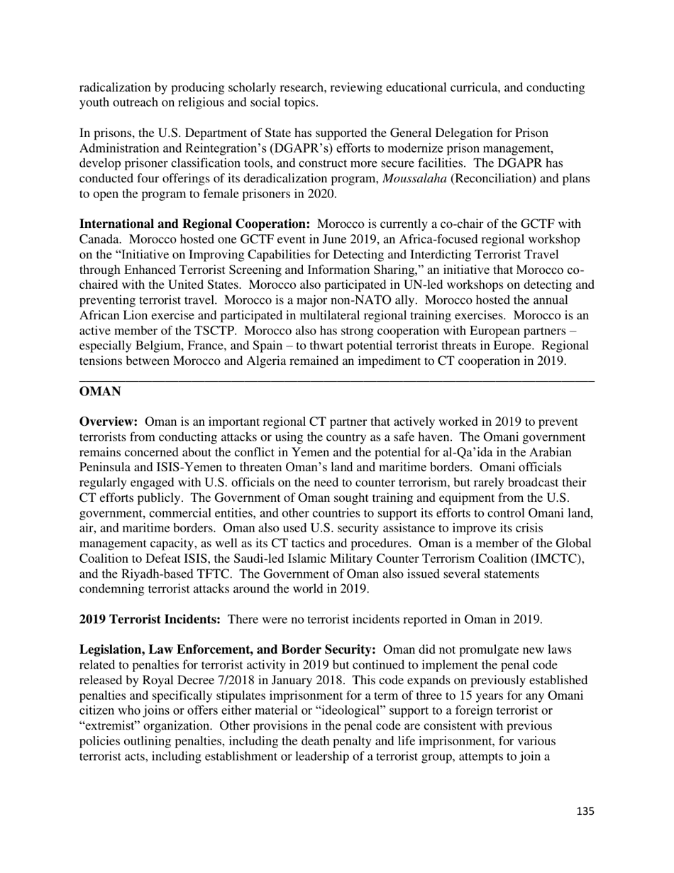 Country Reports on Terrorism, Page 136