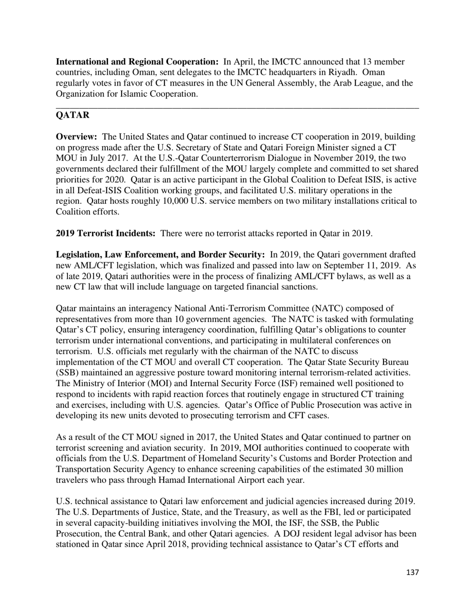 Country Reports on Terrorism, Page 138