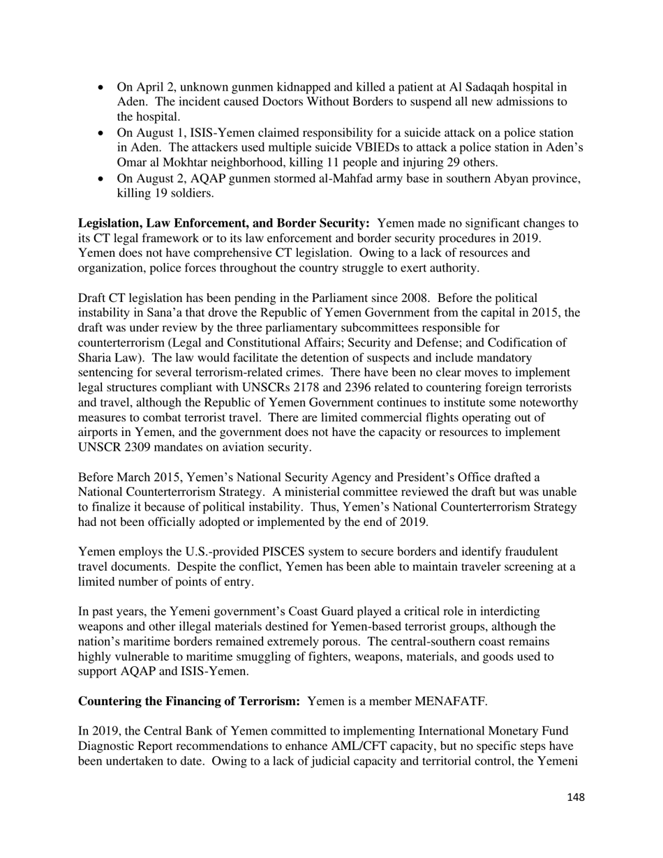 Country Reports on Terrorism, Page 149