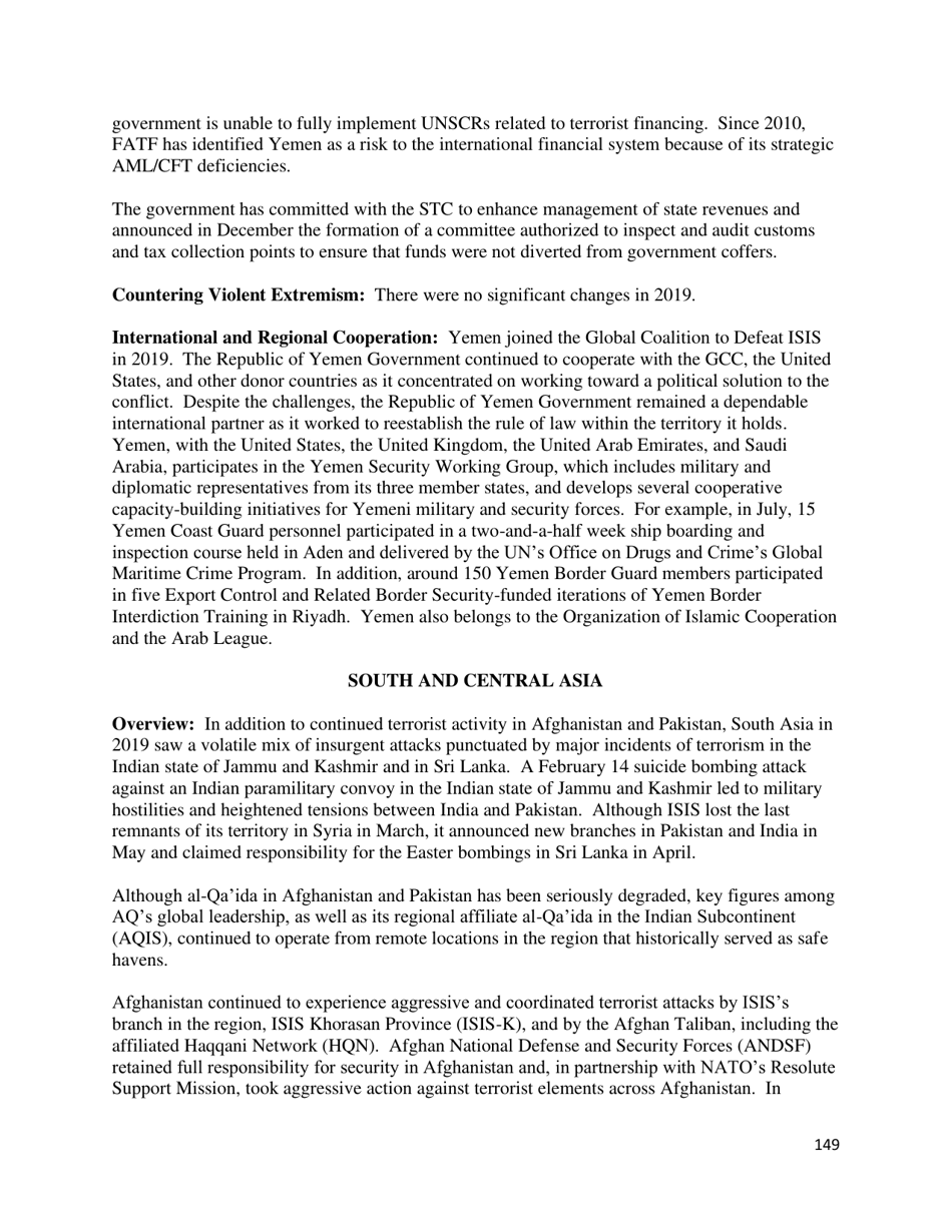 Country Reports on Terrorism, Page 150