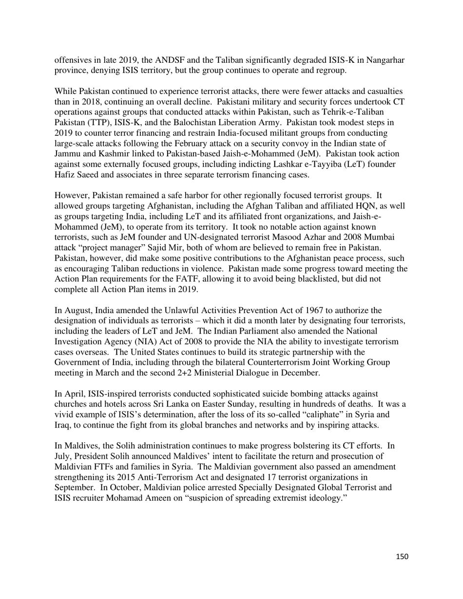 Country Reports on Terrorism, Page 151