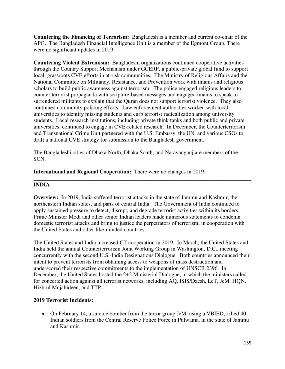 Country Reports on Terrorism, Page 156
