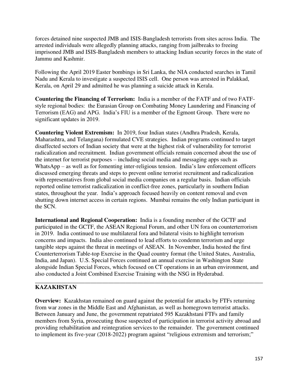 Country Reports on Terrorism, Page 158
