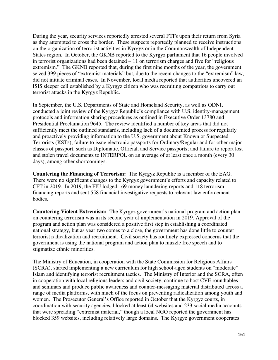 Country Reports on Terrorism, Page 162