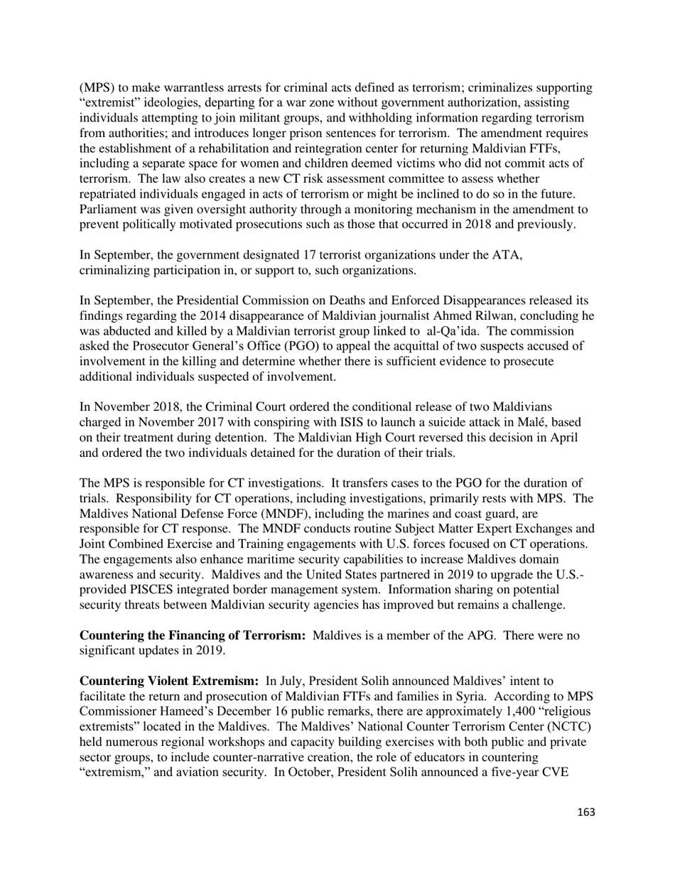 Country Reports on Terrorism, Page 164