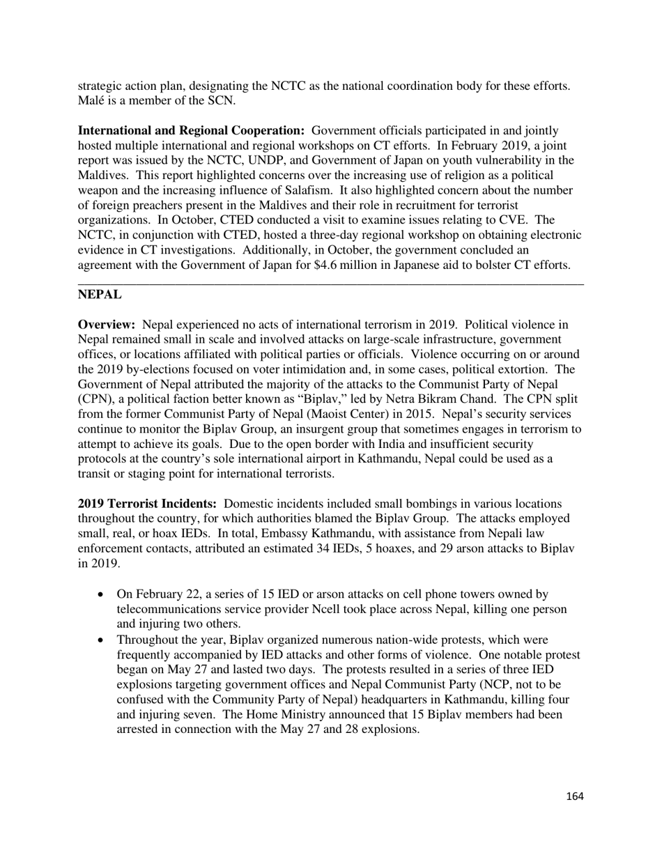 Country Reports on Terrorism, Page 165