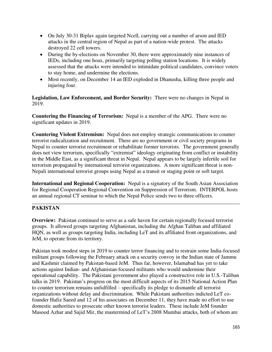 Country Reports on Terrorism, Page 166