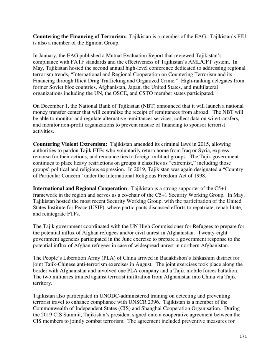 Country Reports on Terrorism, Page 172