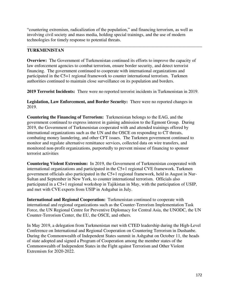 Country Reports on Terrorism, Page 173