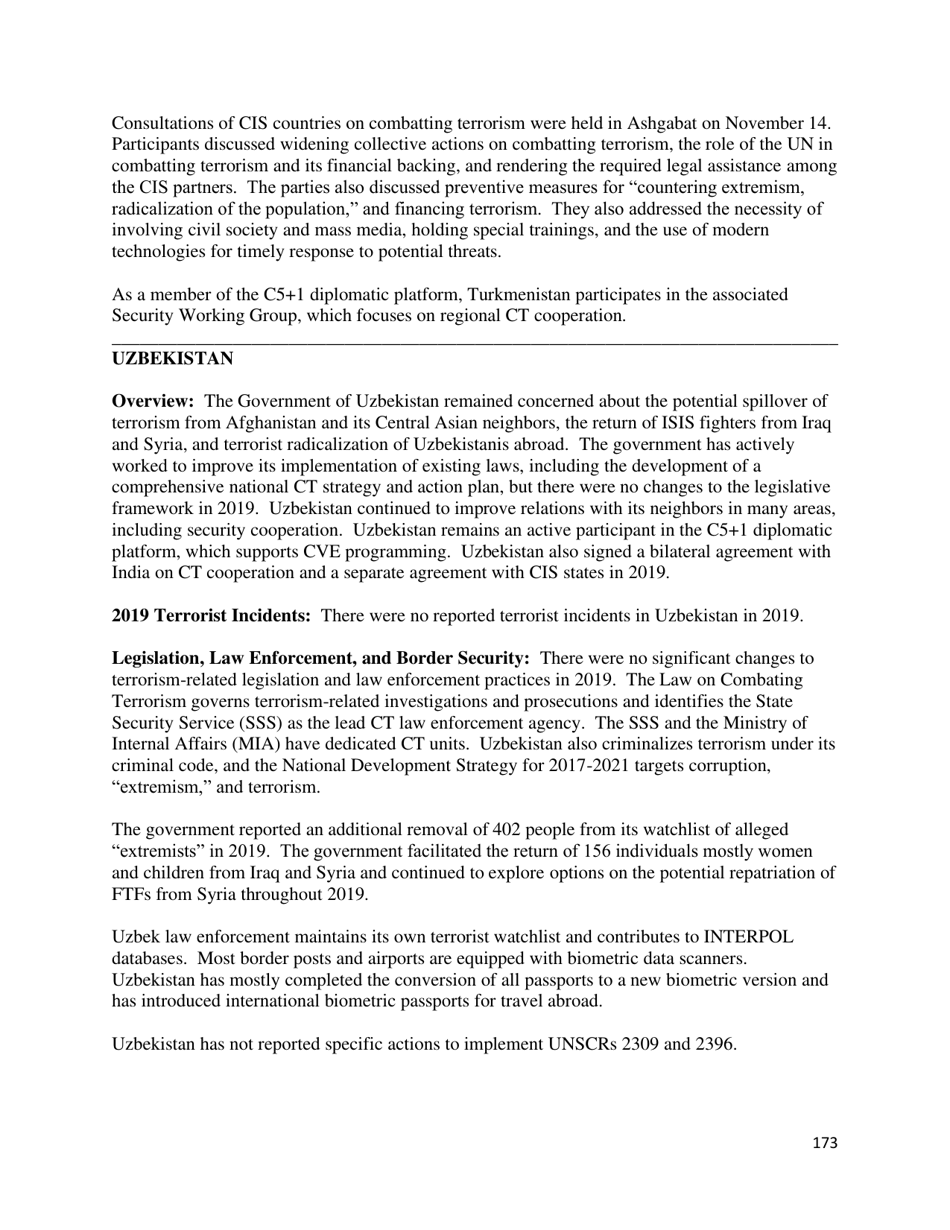 Country Reports on Terrorism, Page 174