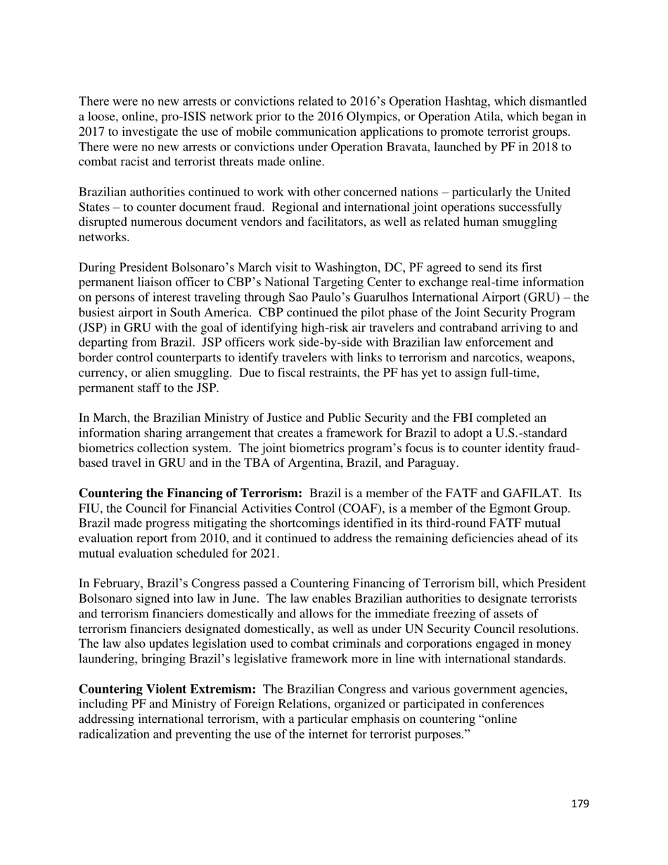 Country Reports on Terrorism, Page 180