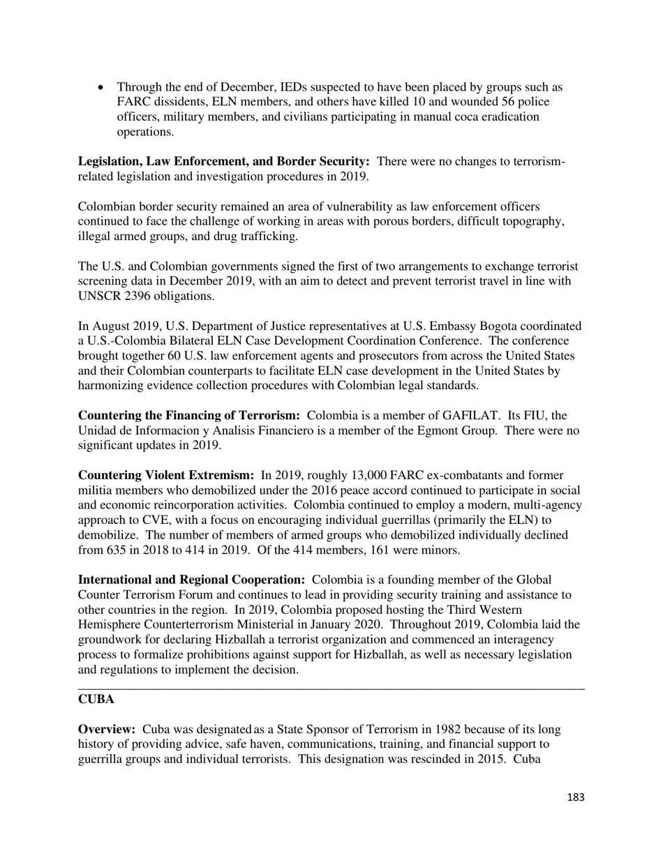 Country Reports on Terrorism, Page 184