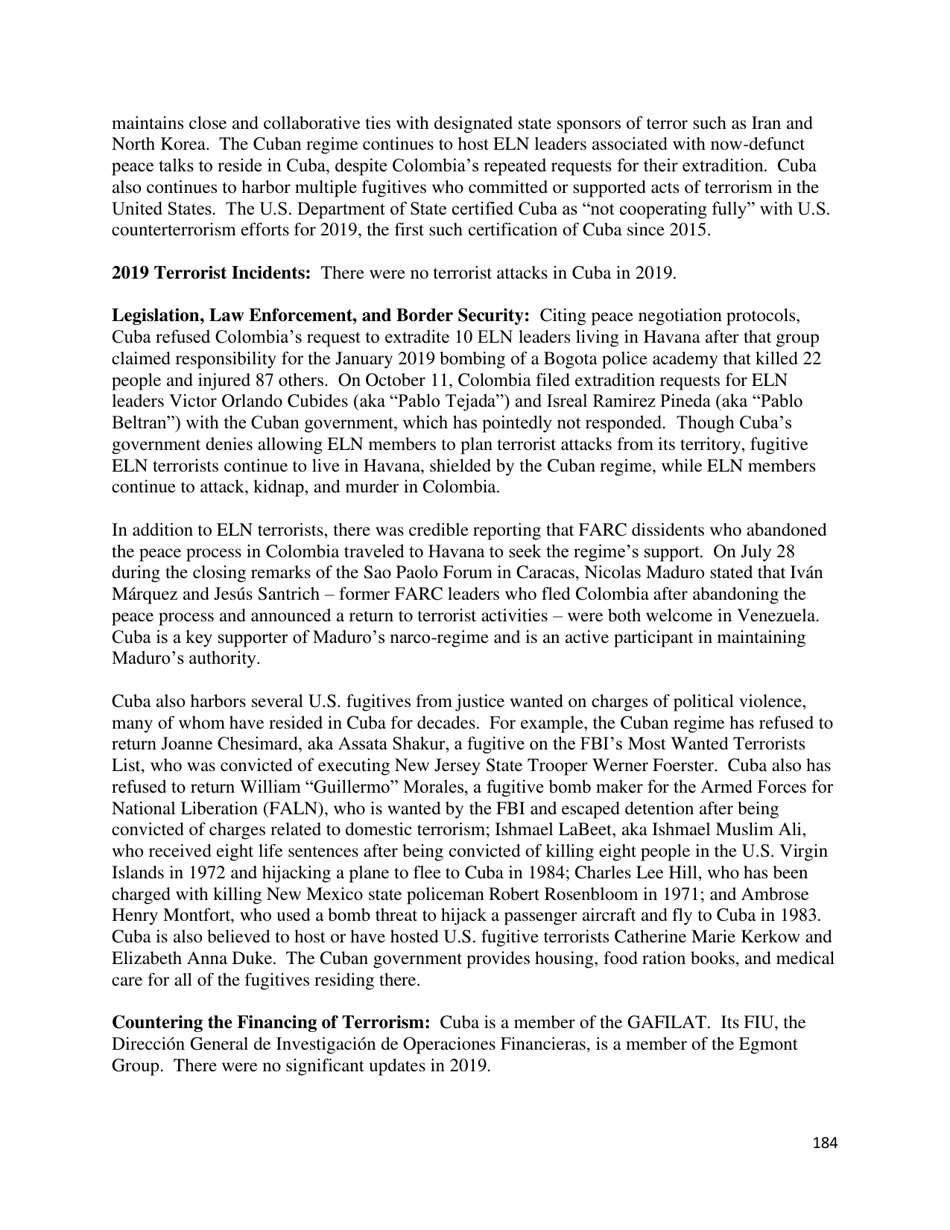 Country Reports on Terrorism, Page 185