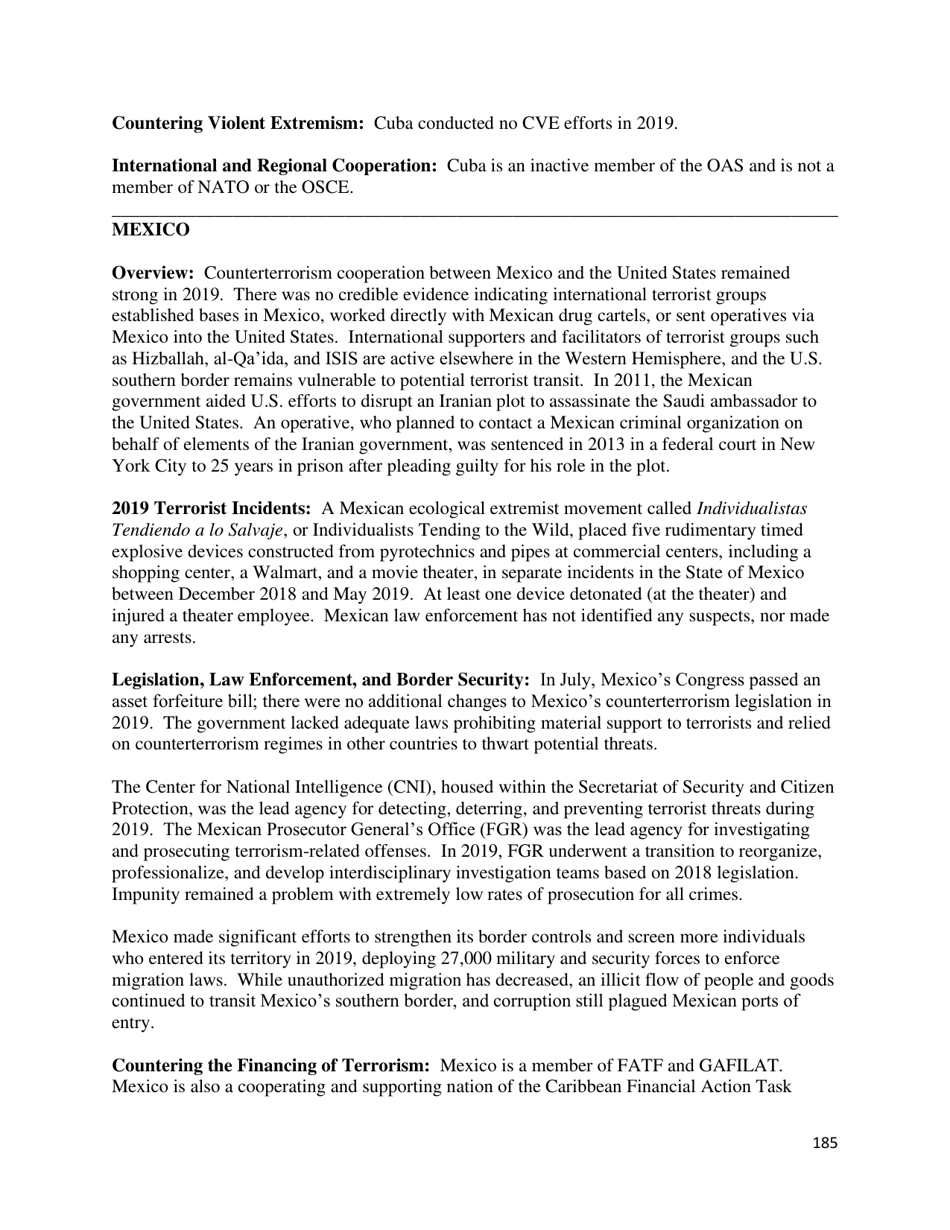 Country Reports on Terrorism, Page 186