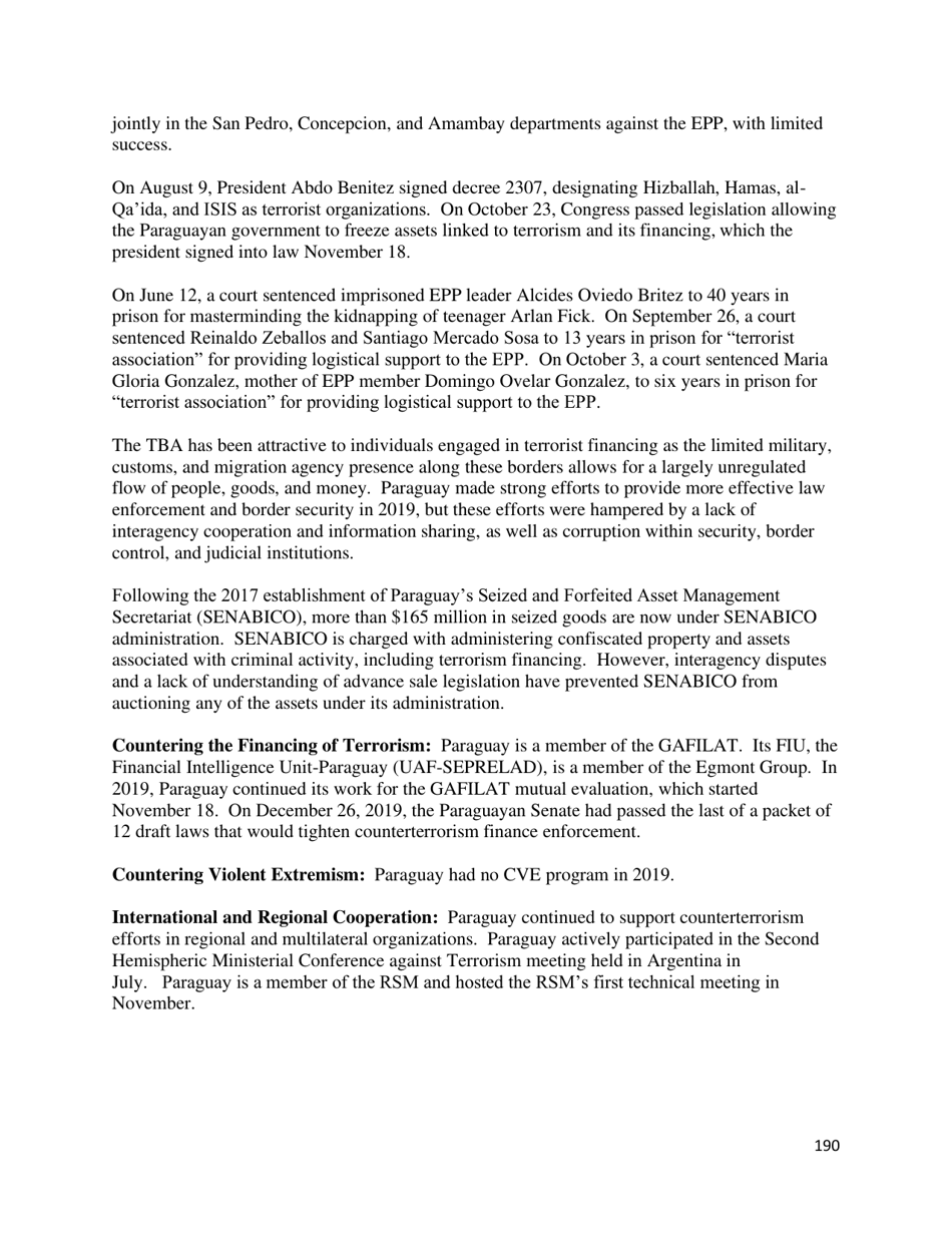 Country Reports on Terrorism, Page 191