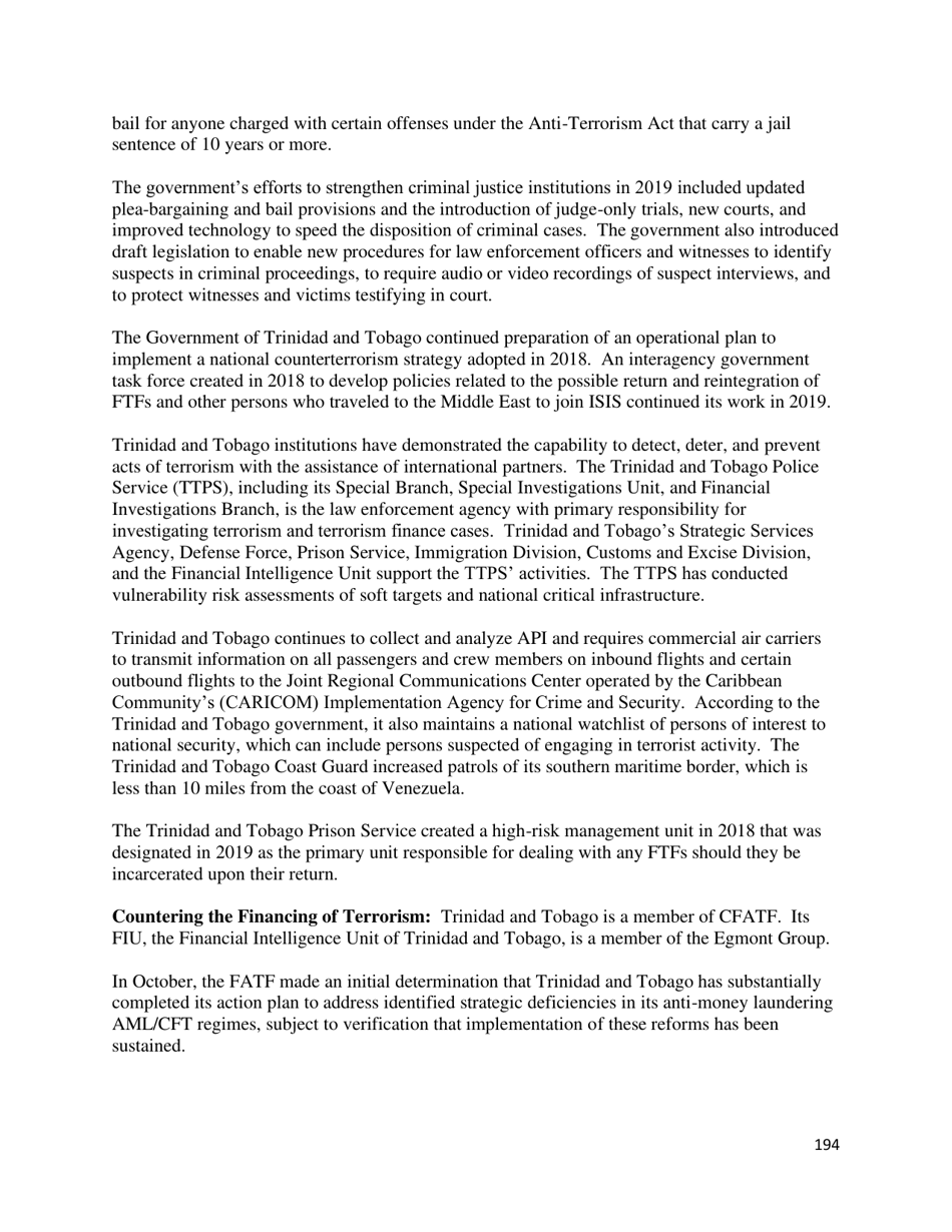 Country Reports on Terrorism, Page 195