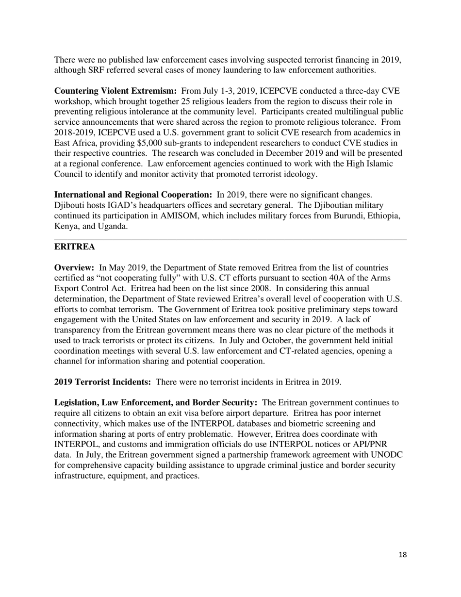 Country Reports on Terrorism, Page 19