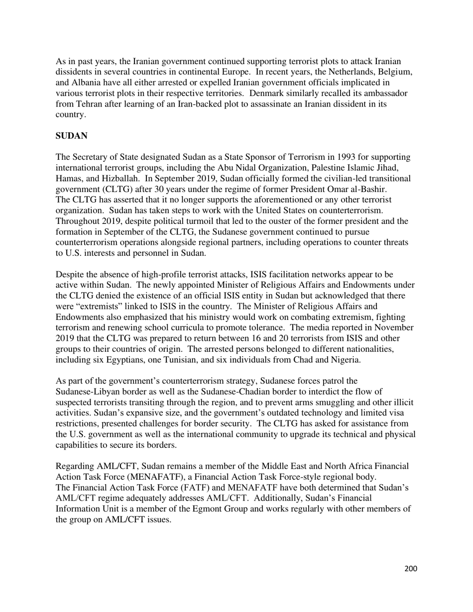 Country Reports on Terrorism, Page 201