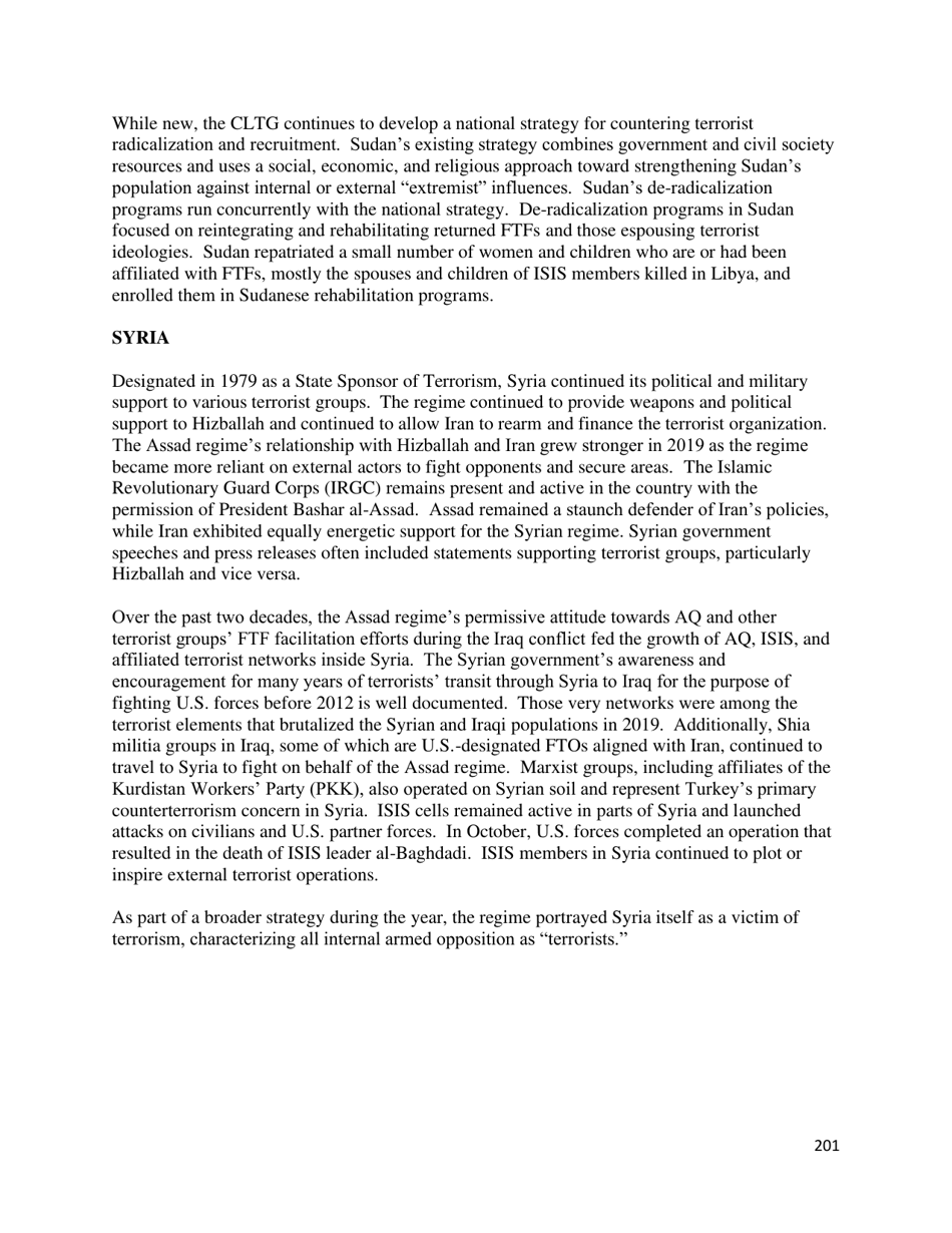 Country Reports on Terrorism, Page 202