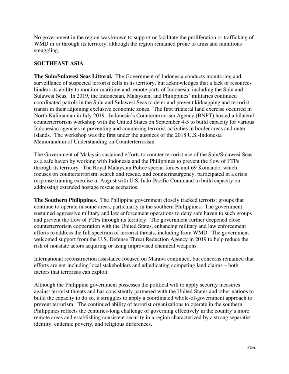 Country Reports on Terrorism, Page 207