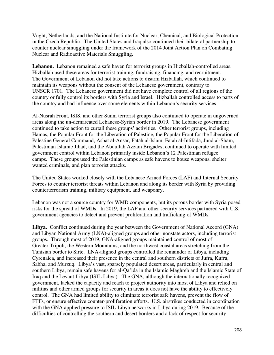 Country Reports on Terrorism, Page 209