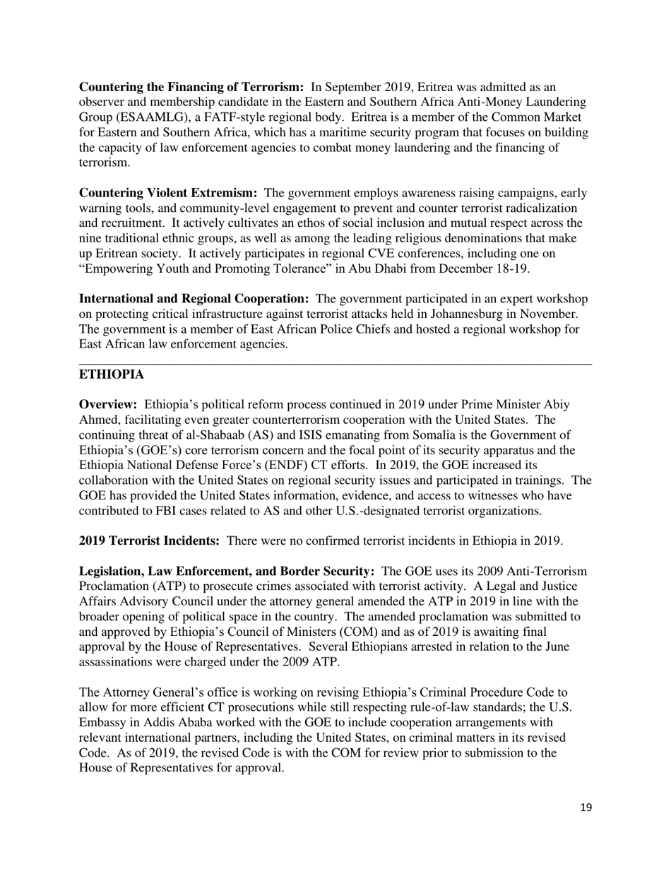 Country Reports on Terrorism, Page 20