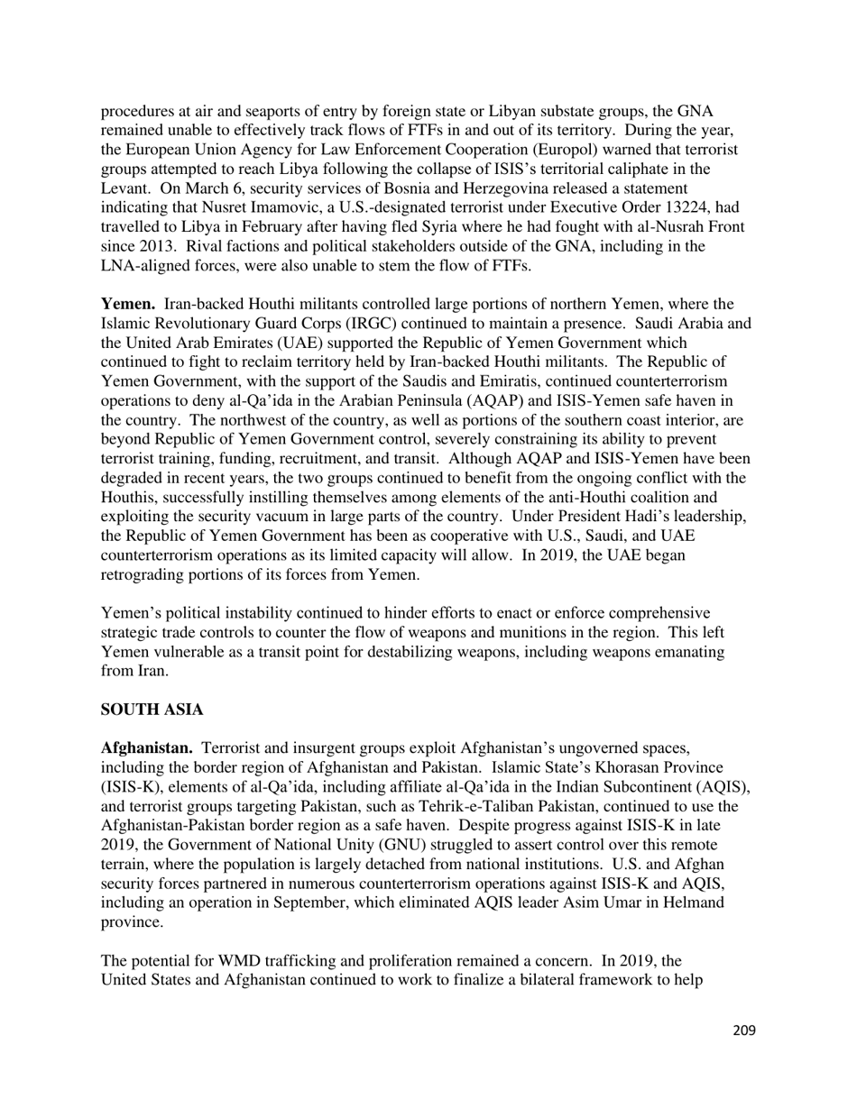 Country Reports on Terrorism, Page 210