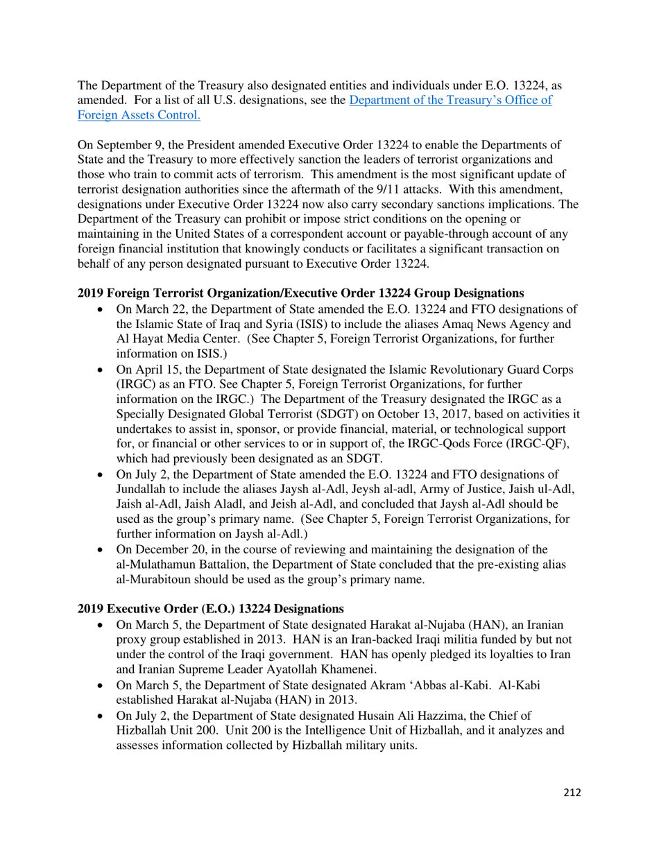Country Reports on Terrorism, Page 213