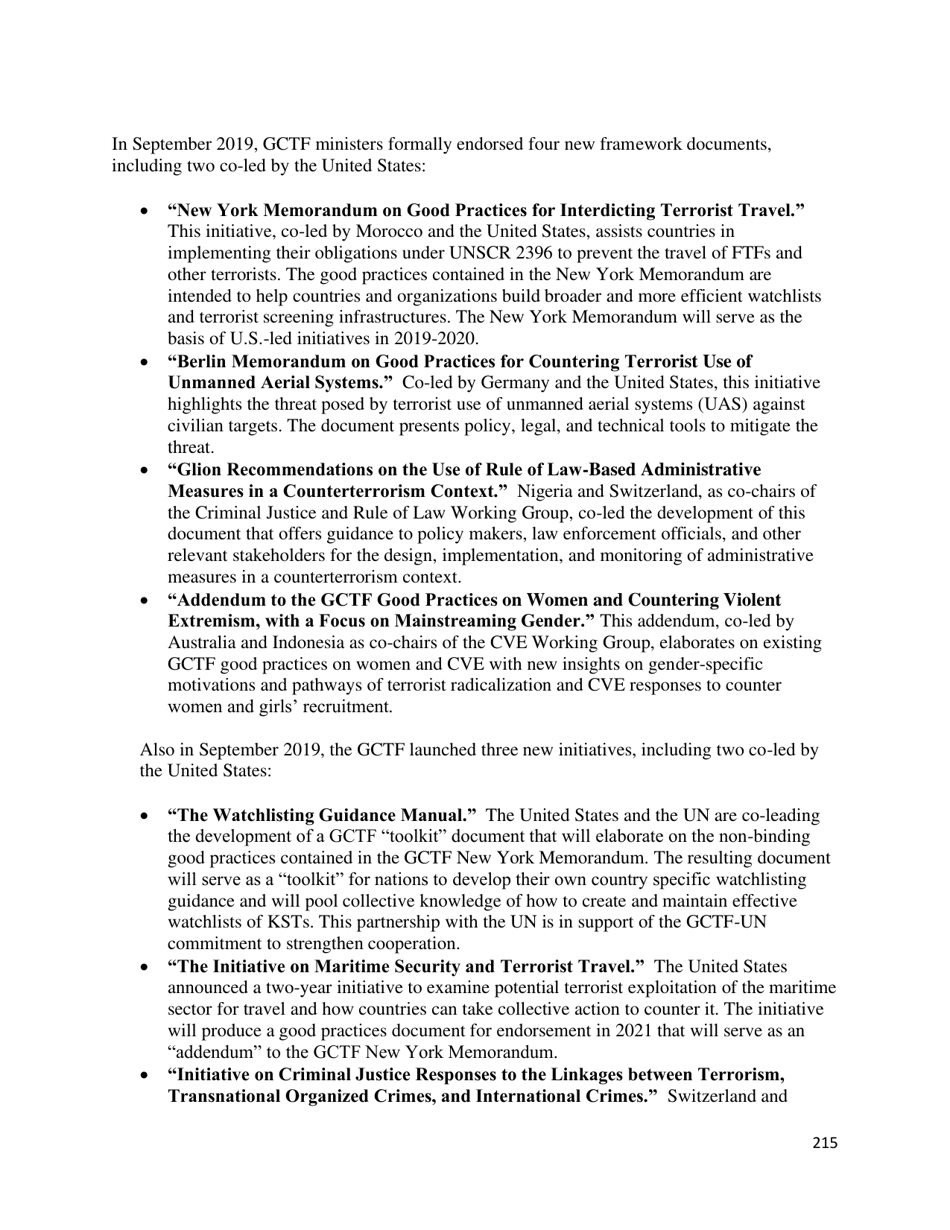 Country Reports on Terrorism, Page 216