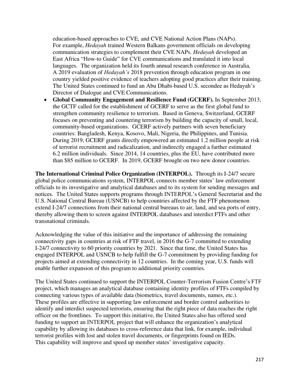 Country Reports on Terrorism, Page 218