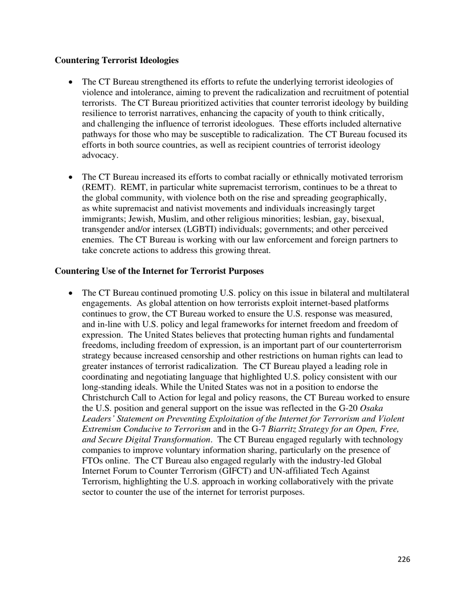 Country Reports on Terrorism, Page 227