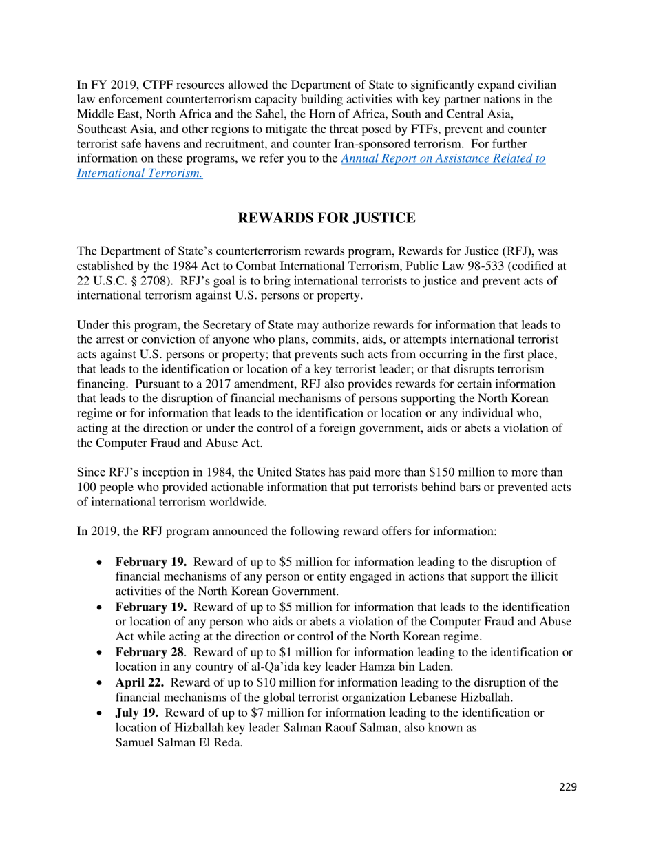 Country Reports on Terrorism, Page 230