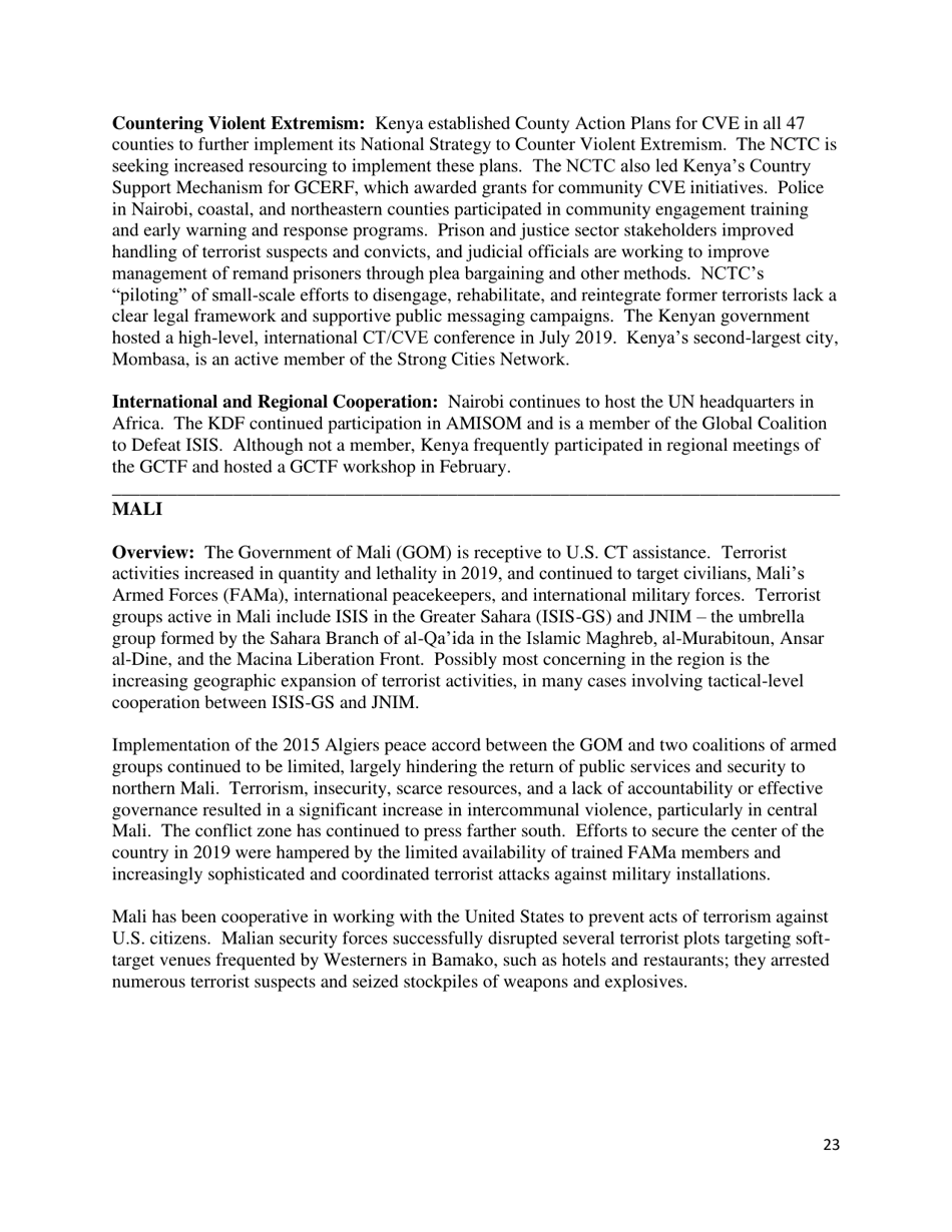 Country Reports on Terrorism, Page 24