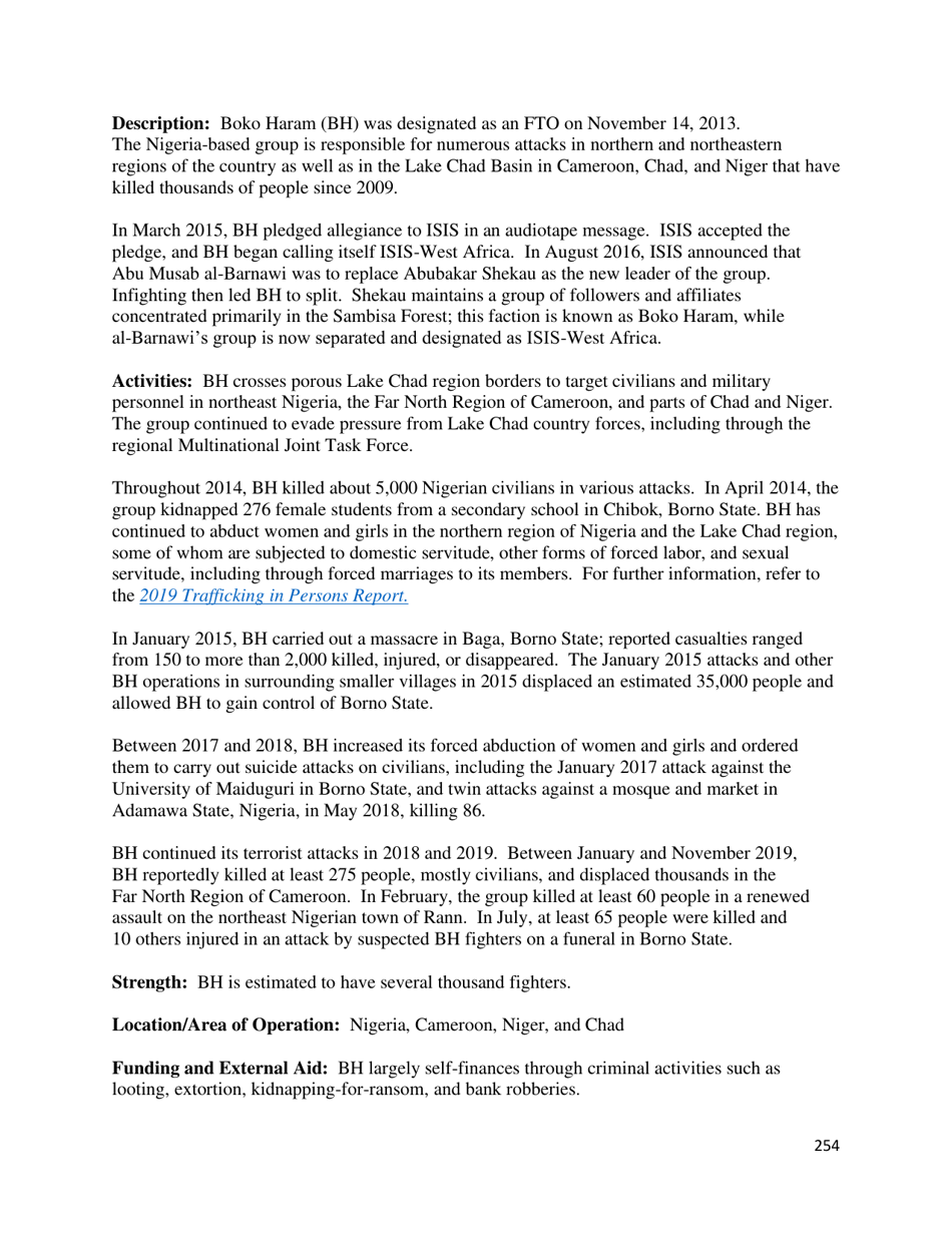 Country Reports on Terrorism, Page 255