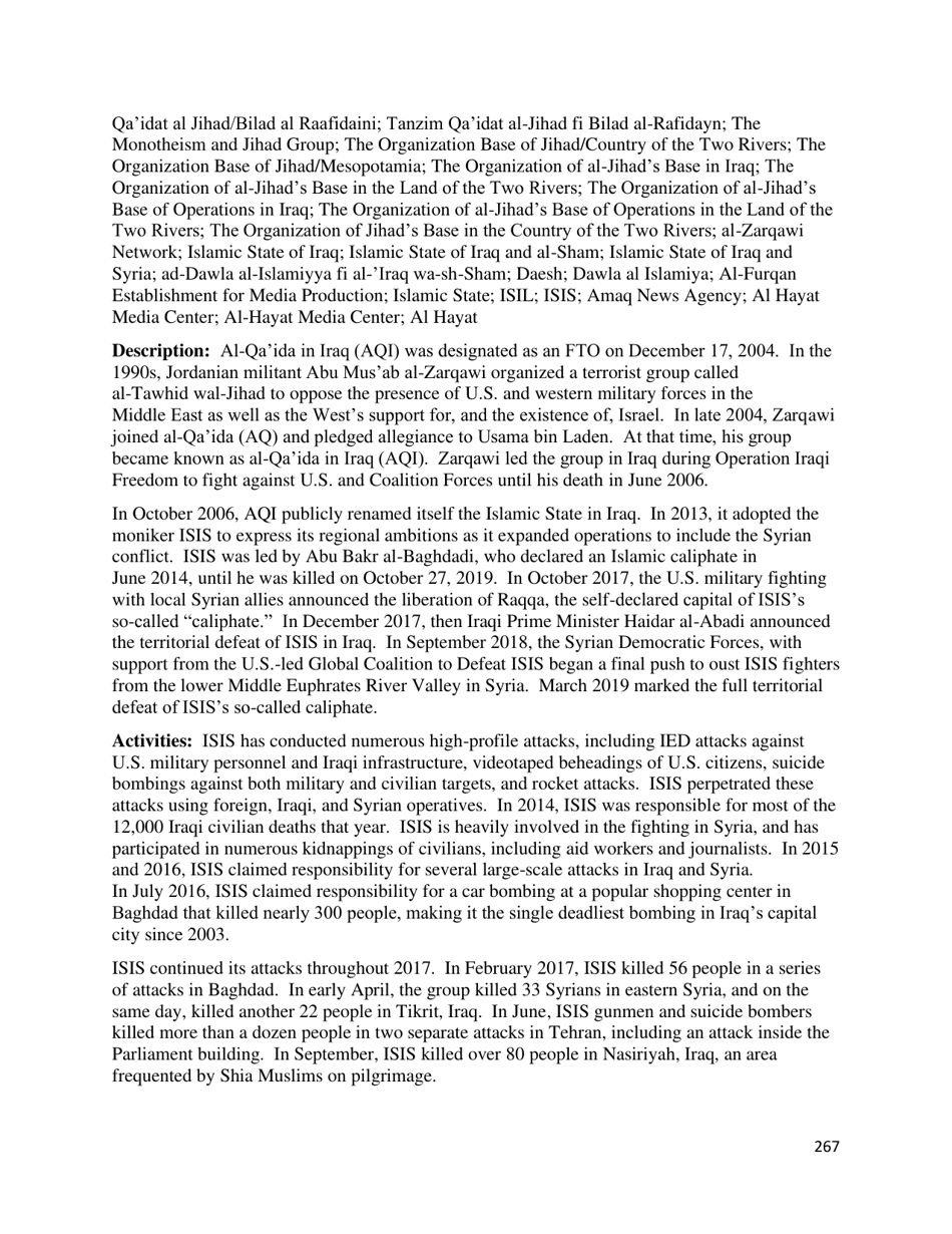 Country Reports on Terrorism, Page 268